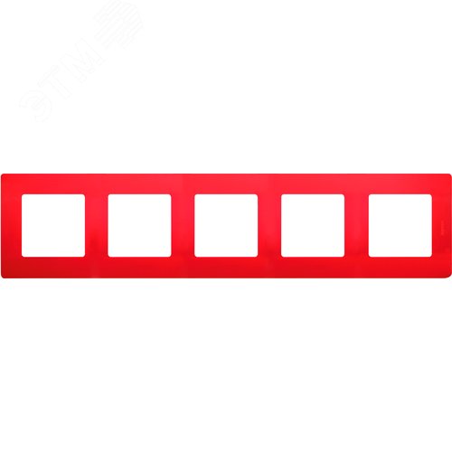 Рамка 5-местная красный ETIKA - фото 2