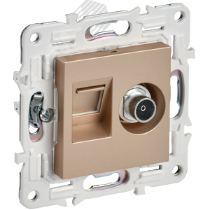 SKANDY Розетка двойная TV+RJ45 кат.5E SK-A14Sa песочный IEK - фото 1