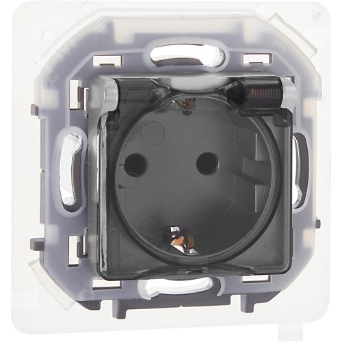 Изображение товара Розетка 1-местная с заземлением с защитными шторками и крышкой 16А IP44 алюминий INSPIRIA (шт)