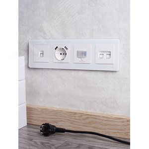 BRITE Рамка 4 поста РУ-4-2-Бр стекло белый RE IEK - фото 5