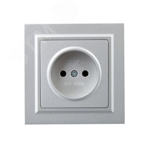 BRITE Розетка 1 пост без заземления без защитных шторок 10А в сборе РСР10-1-0-БрА алюминий IEK - фото 2