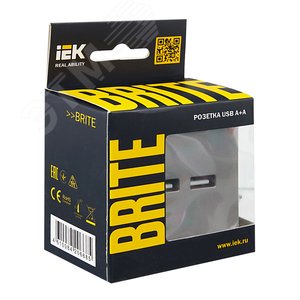 BRITE Розетка USB A+A 3.1А РЮ10-1-БрС сталь - фото 7