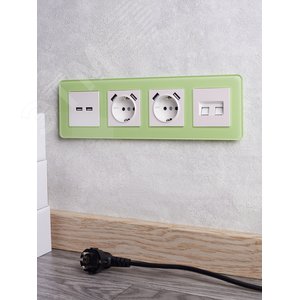 BRITE Рамка 4 поста РУ-4-2-Бр стекло эко грин RE IEK - фото 5