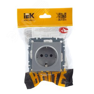 BRITE Розетка с заземлением без защитных шторок 16А РС11-1-0-БрА алюминий - фото 7