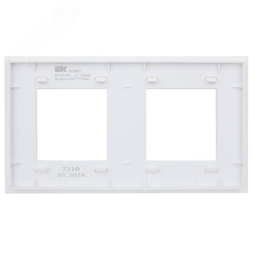 SKANDY Рамка 2-местная SK-F22W стекло арктический белый IEK - фото 2