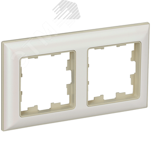 BRITE Рамка 2 поста РУ-2-Бр бежевый/жемчуг IEK - фото 1