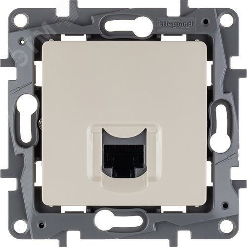 Розетка компьютерная RJ45 категория 5Е UTP слоновая кость ETIKA - фото 2
