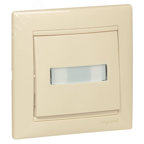 VALENA Кнопка 12В с держатлем этикетки слоновая кость - фото 1