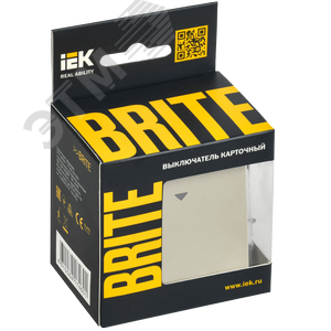 BRITE Выключатель карточный 30А ВС10-1-8-БрКр бежевый IEK - фото 2
