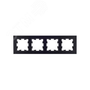 BRITE Рамка 4 поста РУ-4-1-БрЧ металл черный - фото 2