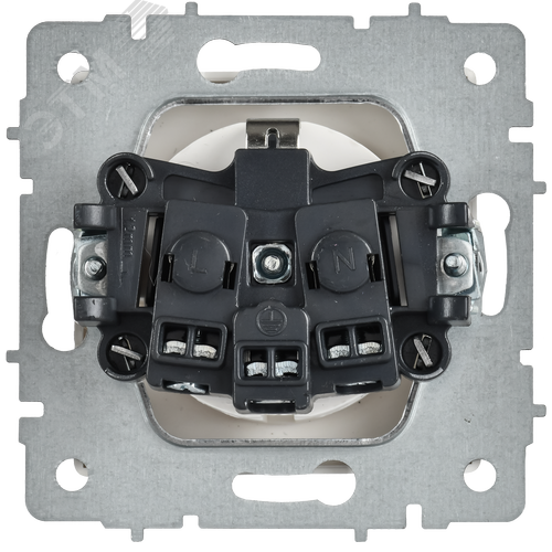 BRITE Розетка 1-местная с заземлением с защитными шторками 16А безвинтовое крепление РС24-1-0-БрАБ арктический белый IEK - фото 4