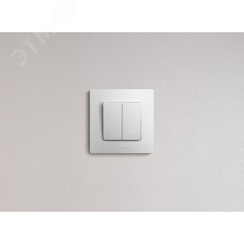 Выключатель 2-клавишный 10А безвинтовое крепление белый ETIKA - фото 5