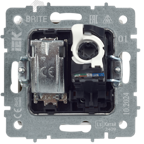 BRITE Розетка двойная TV+RJ45 кат.5E РТВ/РК12-БрЧ черный - фото 4