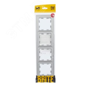 BRITE Рамка 4 поста РУ-4-БрА алюминий - фото 5