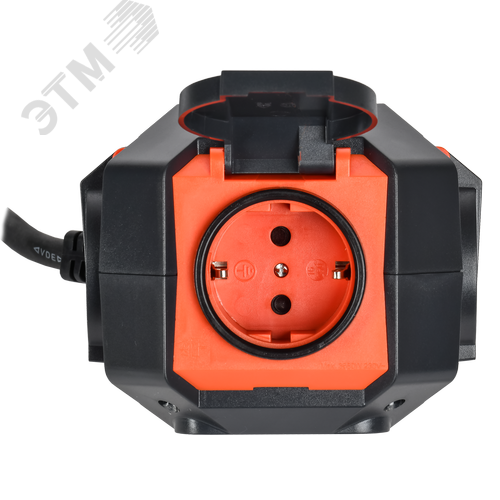 Удлинитель на магните У04В 4 места с защитными крышками IP44 с заземлением 2P+PE 5 метров КГ 3х1,5мм2 16А/250В IEK - фото 6