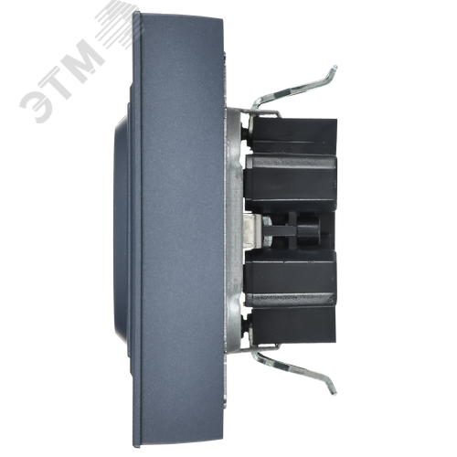 BRITE Розетка 2-местная с заземлением без защитных шторок плоская 16А в сборе РСПл12-3-БрМ маренго IEK - фото 3