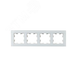 BRITE Рамка 4 поста РУ-4-2-БрБ стекло белый - фото 2