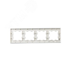 BRITE Рамка 4 поста РУ-4-2-Бр стекло белый матовый IEK - фото 3