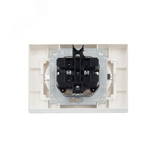 BRITE Розетка двойная с заземлением с защитными шторками 16А в сборе РСш12-3-БрЖ жемчуг - фото 5