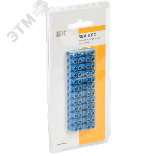 Зажим винтовой ЗВИ-3 1.0-2.5мм.кв 2шт не подде рживает горение синий - фото 2