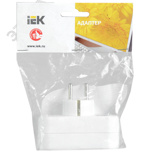 Тройник Т-01/01-2 одна круглая и две плоские розетки - фото 2