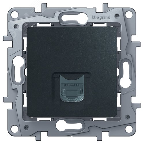 Розетка компьютерная RJ45 категория 6 UTP антрацит ETIKA - фото 4