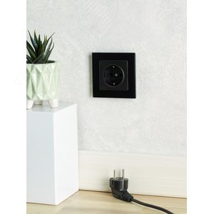 BRITE Розетка с заземлением без защитных шторок 16А РС11-1-0-БрЧ черный - фото 8