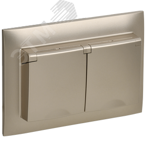 Изображение товара SKANDY Розетка 2-местная и крышкой 16А в сборе IP44 SK-R12Sh шампань IEK (шт)