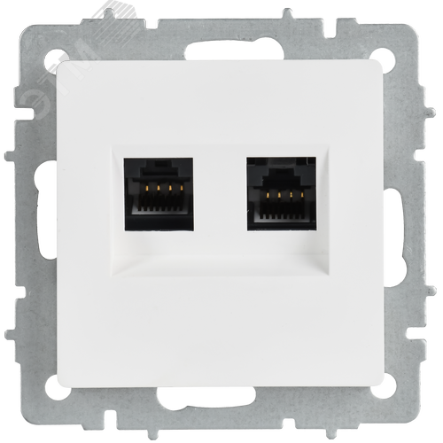 BRITE Розетка компьютерная двойная кат.5E RJ45 РК10-2-БрАБ арктический белый IEK - фото 4