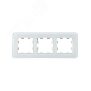 BRITE Рамка 3 поста РУ-3-2-Бр стекло белый RE IEK - фото 2