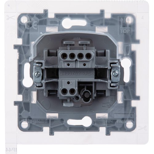 Выключатель 1-клавишный проходной 10А IP44 безвинтовое крепление белый ETIKA - фото 4