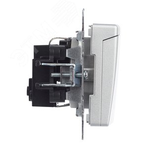 BRITE Розетка с заземлением с защитными шторками и крышкой 16А IP20 РСбш10-3-БрА алюминий - фото 6