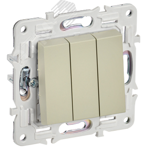 Изображение товара SKANDY Выключатель 3-клавишный 10А SK-V11B бежевый IEK (шт)