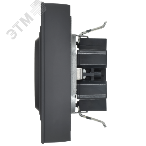 BRITE Розетка 2-местная с заземлением с защитными шторками плоская 16А в сборе РСшПл12-3-БрГ графит IEK - фото 3