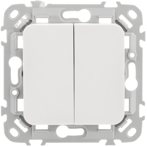 FLITE Выключатель 2-клавишный 10А ВС12-1-0-ФлБ белый IEK - фото 4