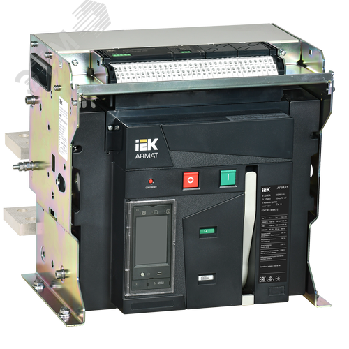 Изображение товара Выключатель автоматический воздушный стационарного исполнения 3P типоразмер E 100кА 3200А расцепитель TT с комплектом аксессуаров 220В (шт)