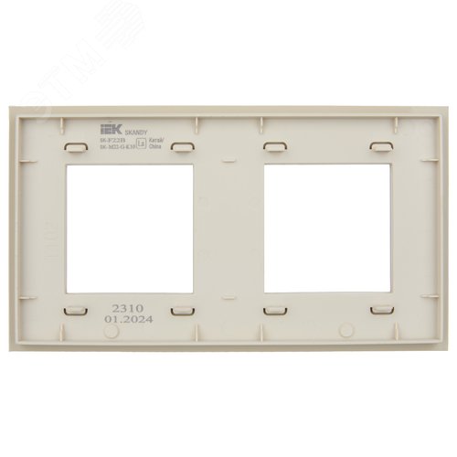 SKANDY Рамка 2-местная SK-F22B стекло беж. IEK - фото 2