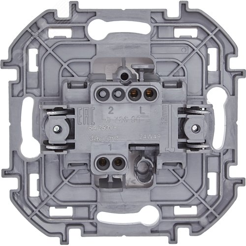 Выключатель 1-клавишный самовозвартный с нормально-открытым контактом 6А безвинтовое крепление белый INSPIRIA - фото 4