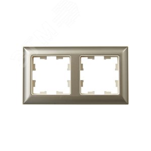 BRITE Рамка 2 поста РУ-2-Бр бежевый/шампань IEK - фото 2