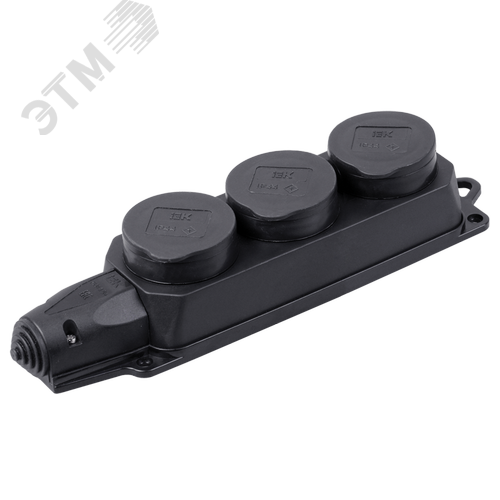 Изображение товара Розетка каучук тройная с защитными крышками IP44 ОМЕГА (шт)