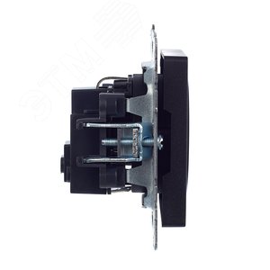 BRITE Розетка с заземлением с защитными шторками 16А РС14-1-0-БрЧ черный - фото 3