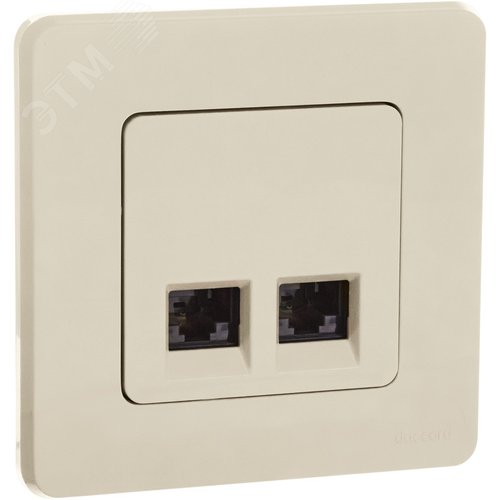 Розетка компьютерная двойная RJ45 категория 5Е UTP слоновая кость INSPIRIA - фото 4