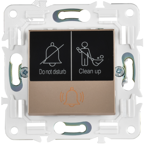 SKANDY Кнопка звонка с индикацией для отелей 10А SK-V17Sa песочный IEK - фото 4