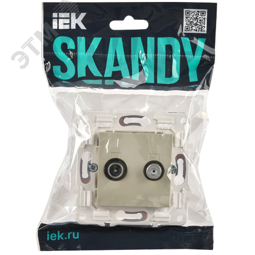 SKANDY Розетка двойная TV+SAT SK-A13B бежевый IEK - фото 2
