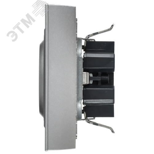 BRITE Розетка 2-местная с заземлением без защитных шторок плоская 16А в сборе РСПл12-3-БрА алюминий IEK - фото 5