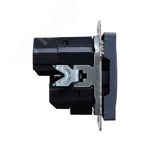 BRITE Розетка с заземлением с защитными шторками 16А с USB A+C 18Вт РЮш11-1-БрМ маренго - фото 3