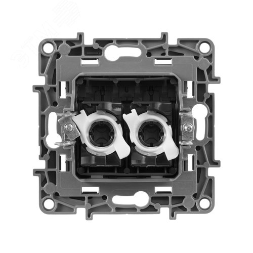 Розетка компьютерная двойная RJ45 категория 5Е UTP алюминий ETIKA - фото 4