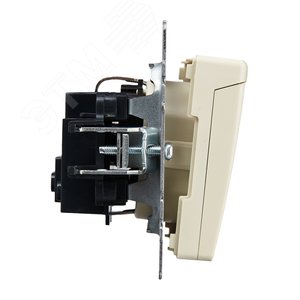 BRITE Розетка с заземлением с защитными шторками и крышкой 16А IP20 РСбш10-3-БрКр бежевый - фото 3