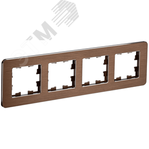 BRITE Рамка 4 поста РУ-4-1-Бр металл коричневый RE AL IEK - фото 1