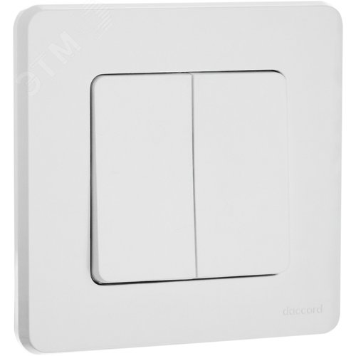 Выключатель 2-клавишный 10АХ безвинтовое крепление белый INSPIRIA - фото 4